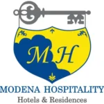 In the picture, the Modena Hospitality Group logo.